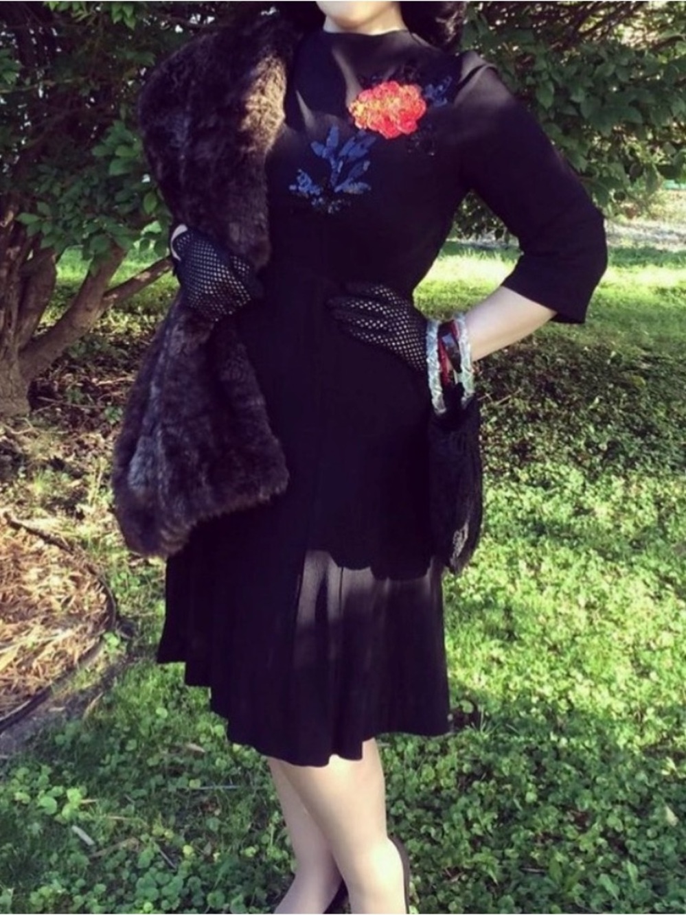 Black 1940s cocktail dress sz M